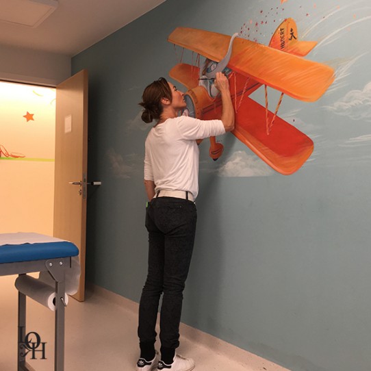 Fresque salle de consultation-avion -1